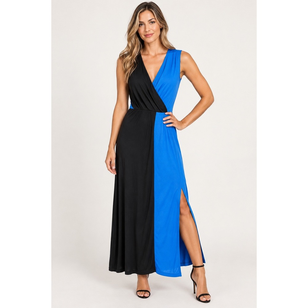 Maria Cornejo Long Wrap Jazmin Dress Eco Drape Ink Jet Azul 4 NWT